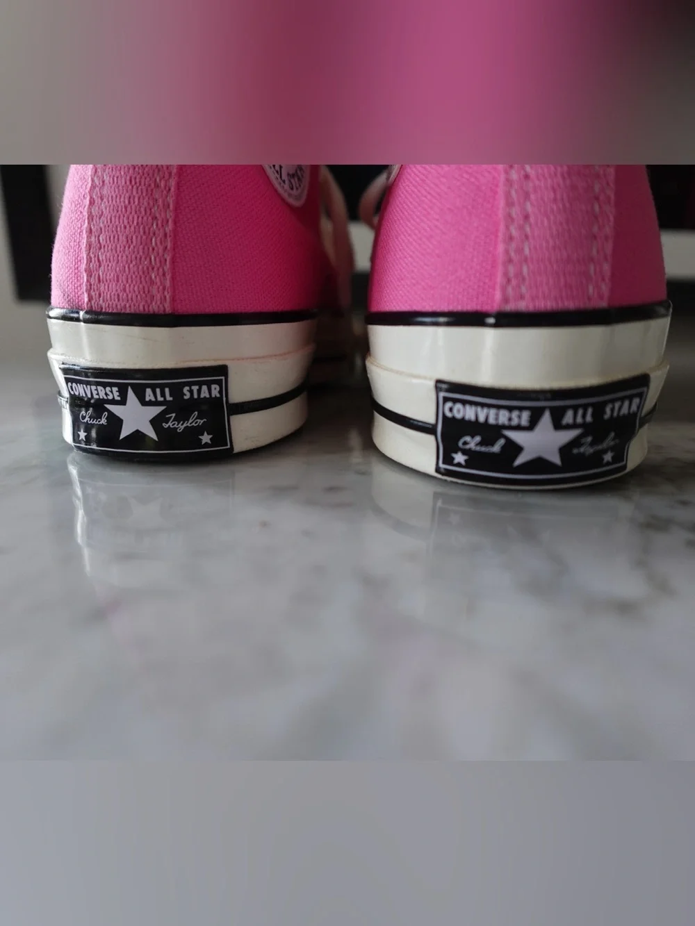 Women’s Converse High Top Barbie Sneakers in Bright Pink and White - Picture 4 of 8